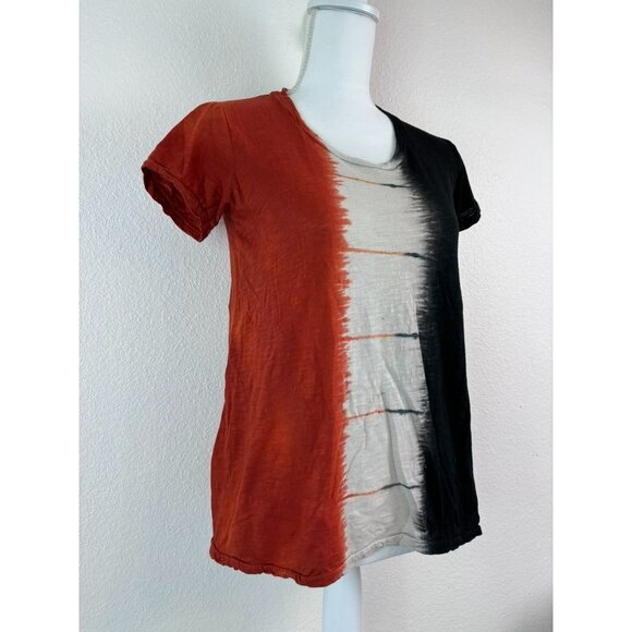 Gilda Midani women's‎ small short sleeve tie dye orange grey casual t-shirt - Picture 2 of 8